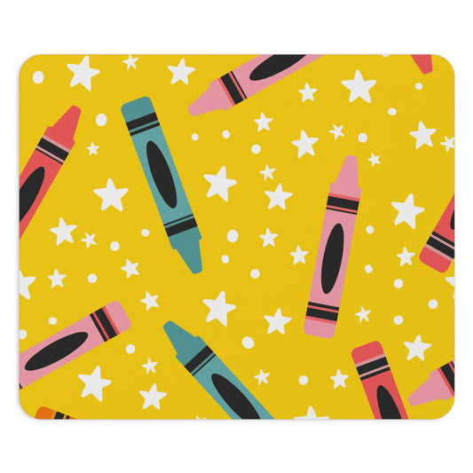 yellow crayon Mouse Pad