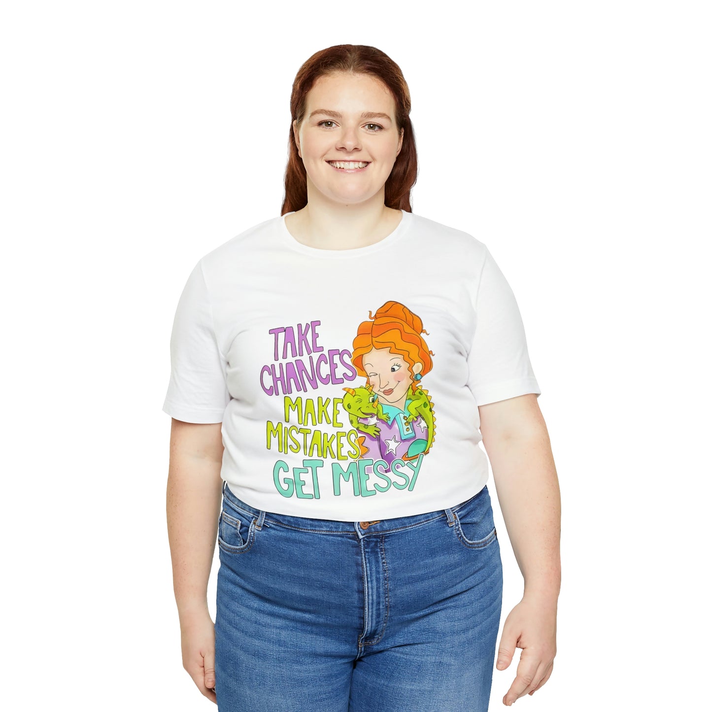 Take Chances ms Frizzle Science Classroom Teacher Shirt Unisex Jersey Short Sleeve Tee
