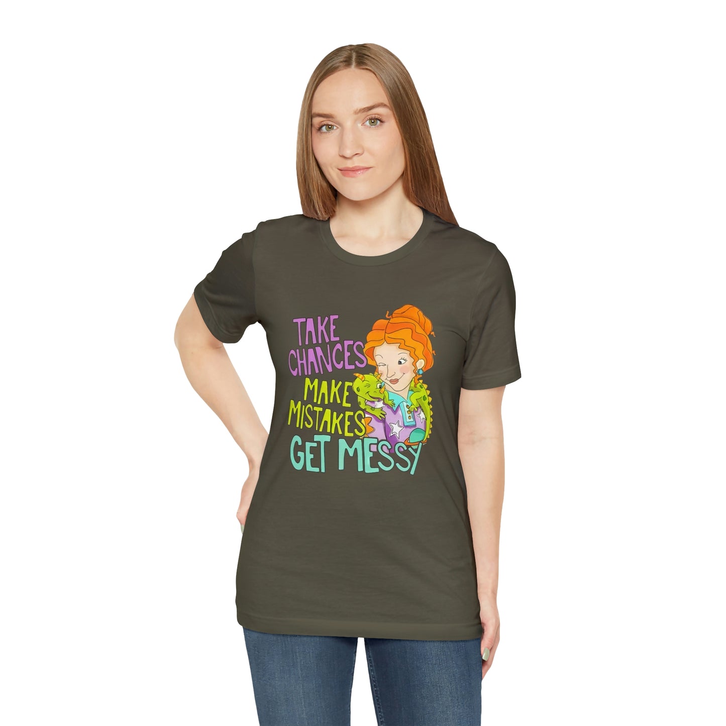 Take Chances ms Frizzle Science Classroom Teacher Shirt Unisex Jersey Short Sleeve Tee