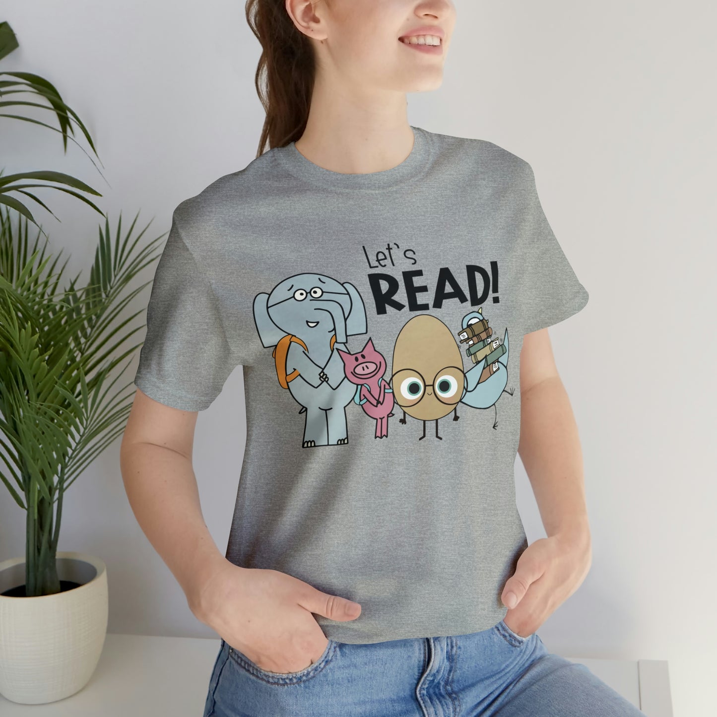 Lets Read Favorite picture book character teacher shirt Unisex Jersey Short Sleeve Tee