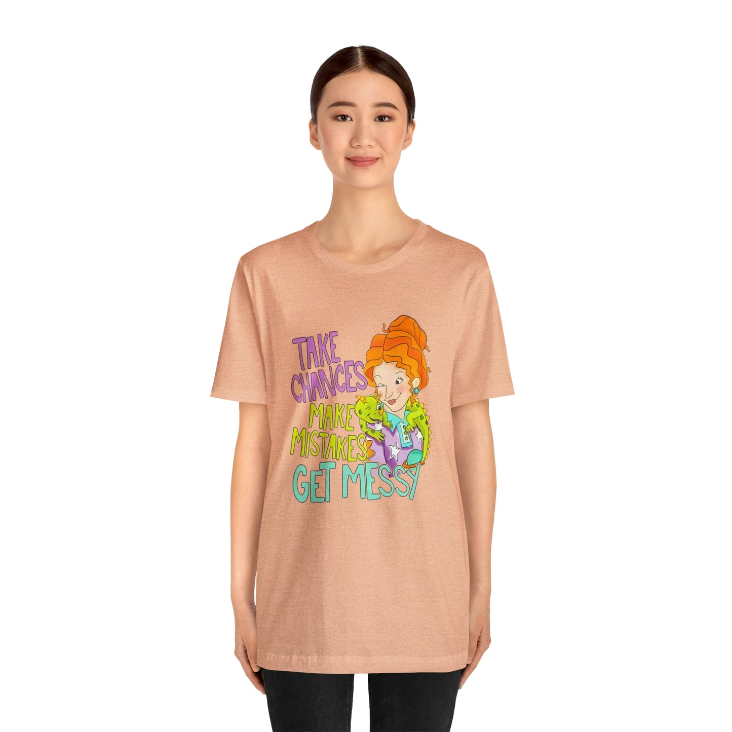Take Chances ms Frizzle Science Classroom Teacher Shirt Unisex Jersey Short Sleeve Tee