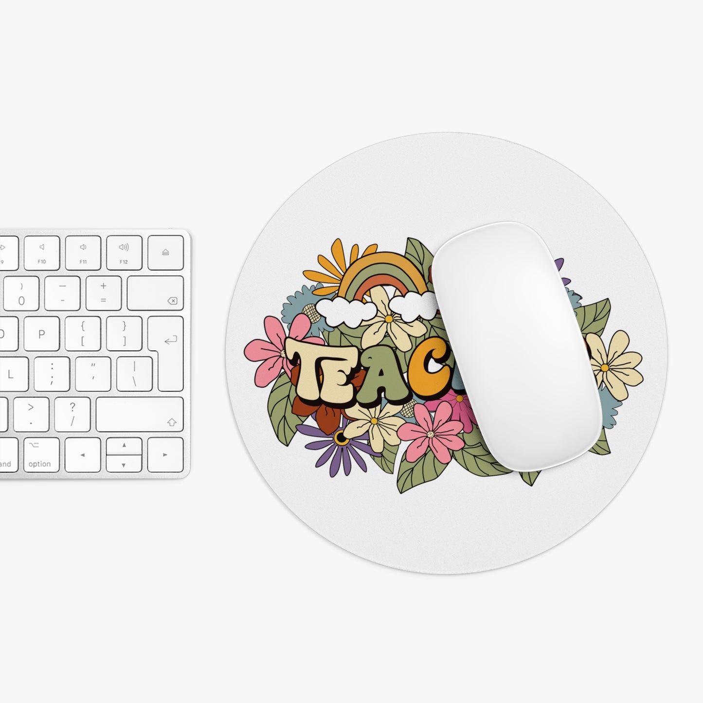 Bold Retro Groovy Teacher Mouse Pad