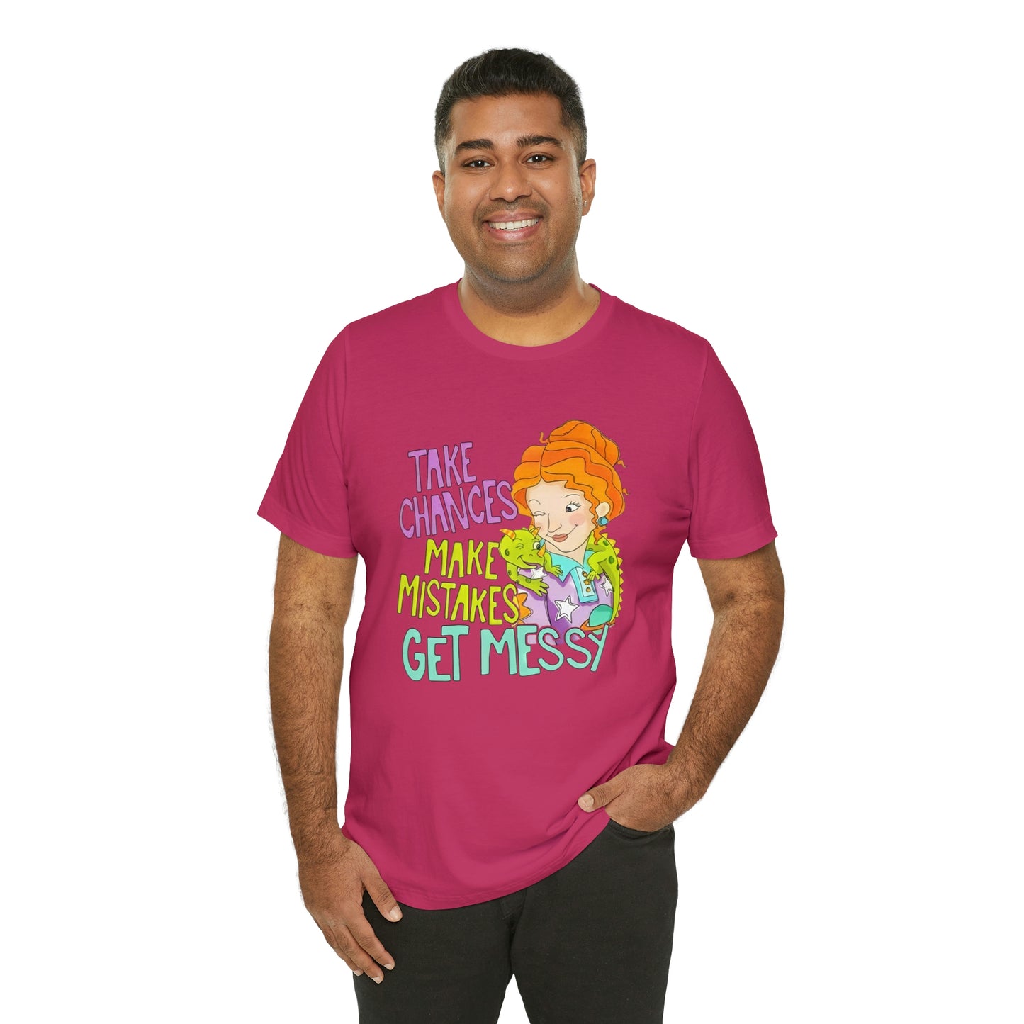 Take Chances ms Frizzle Science Classroom Teacher Shirt Unisex Jersey Short Sleeve Tee