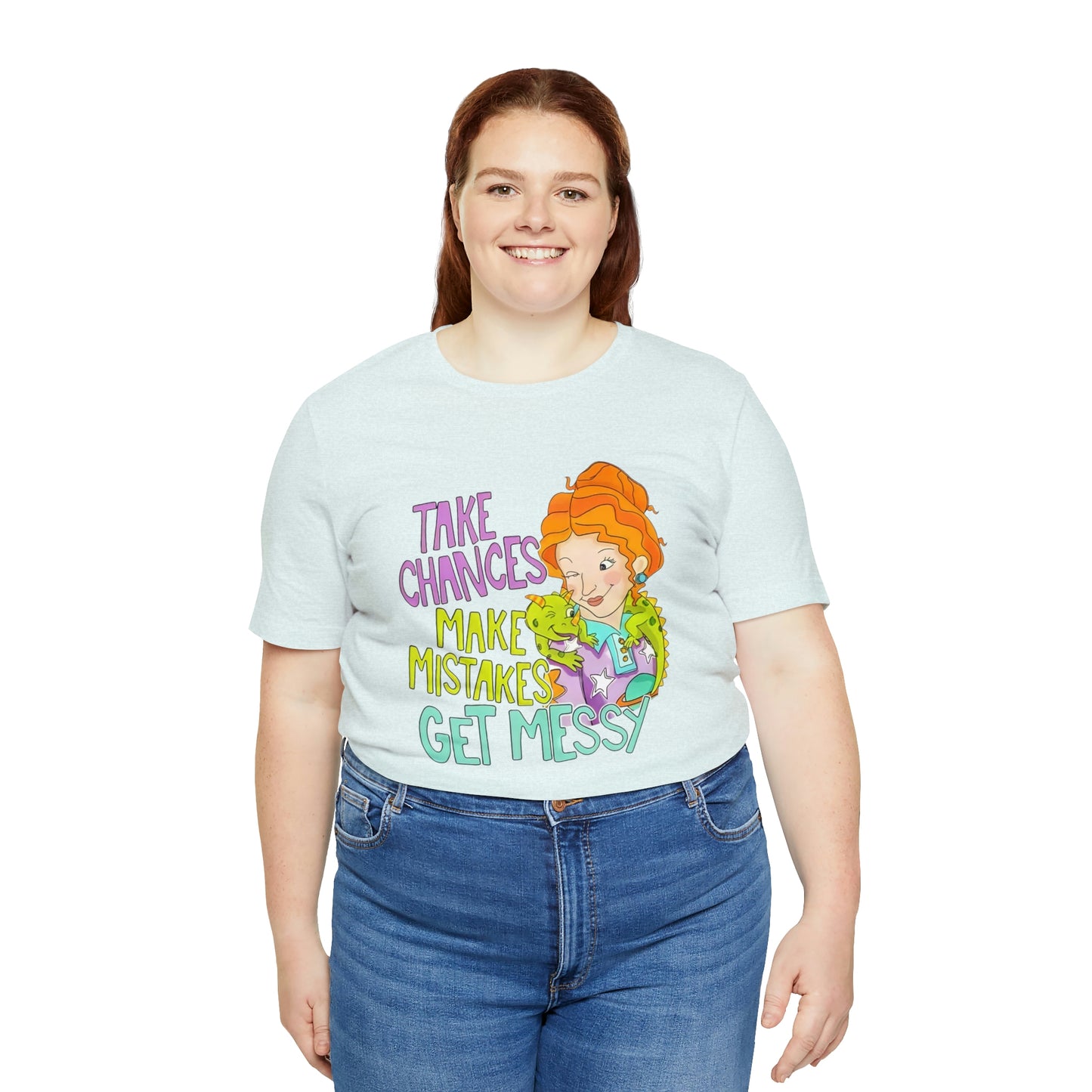 Take Chances ms Frizzle Science Classroom Teacher Shirt Unisex Jersey Short Sleeve Tee