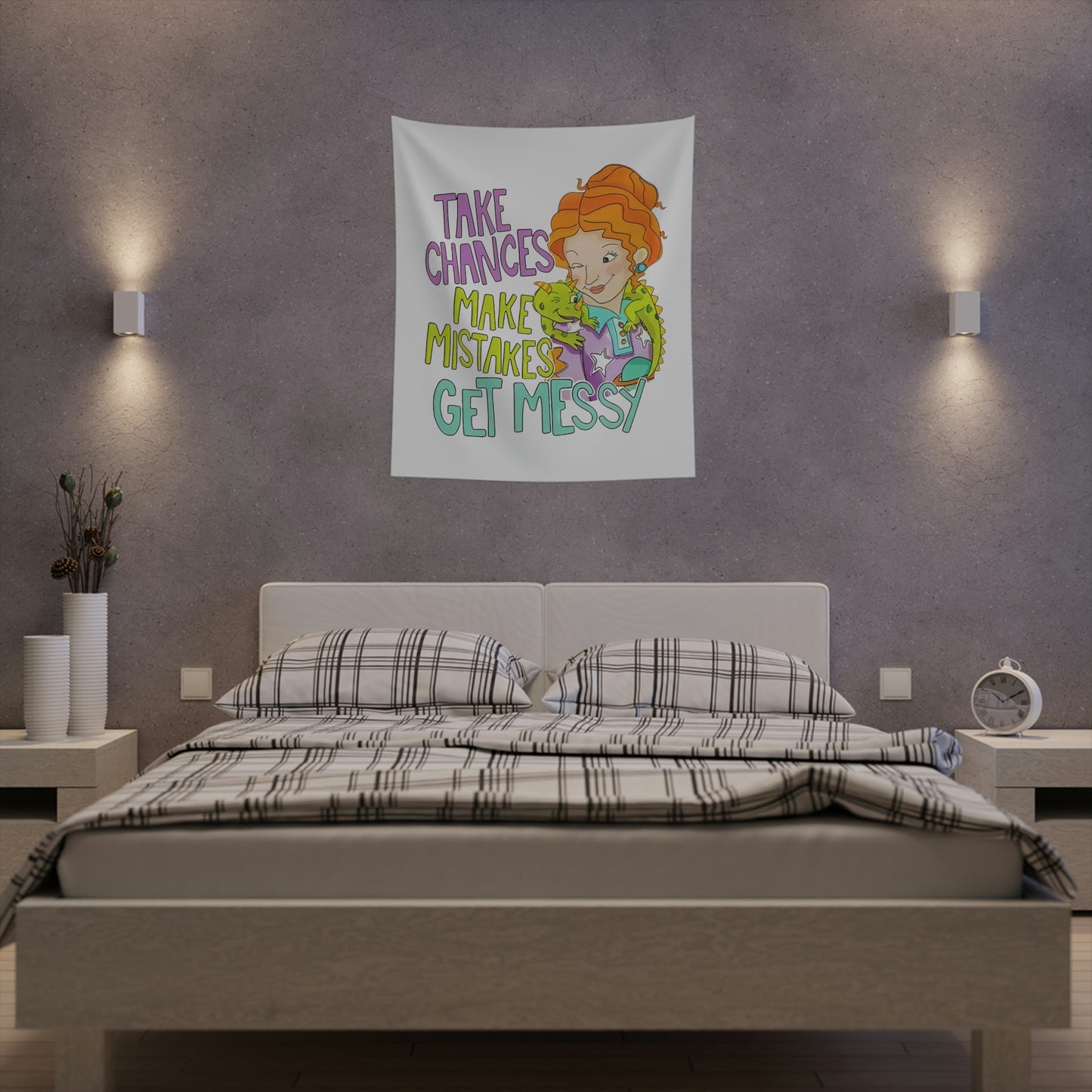 Take Chances Make mistakes Get Messy ms Frizzle Printed Wall Tapestry
