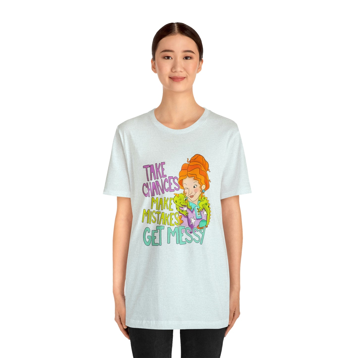 Take Chances ms Frizzle Science Classroom Teacher Shirt Unisex Jersey Short Sleeve Tee