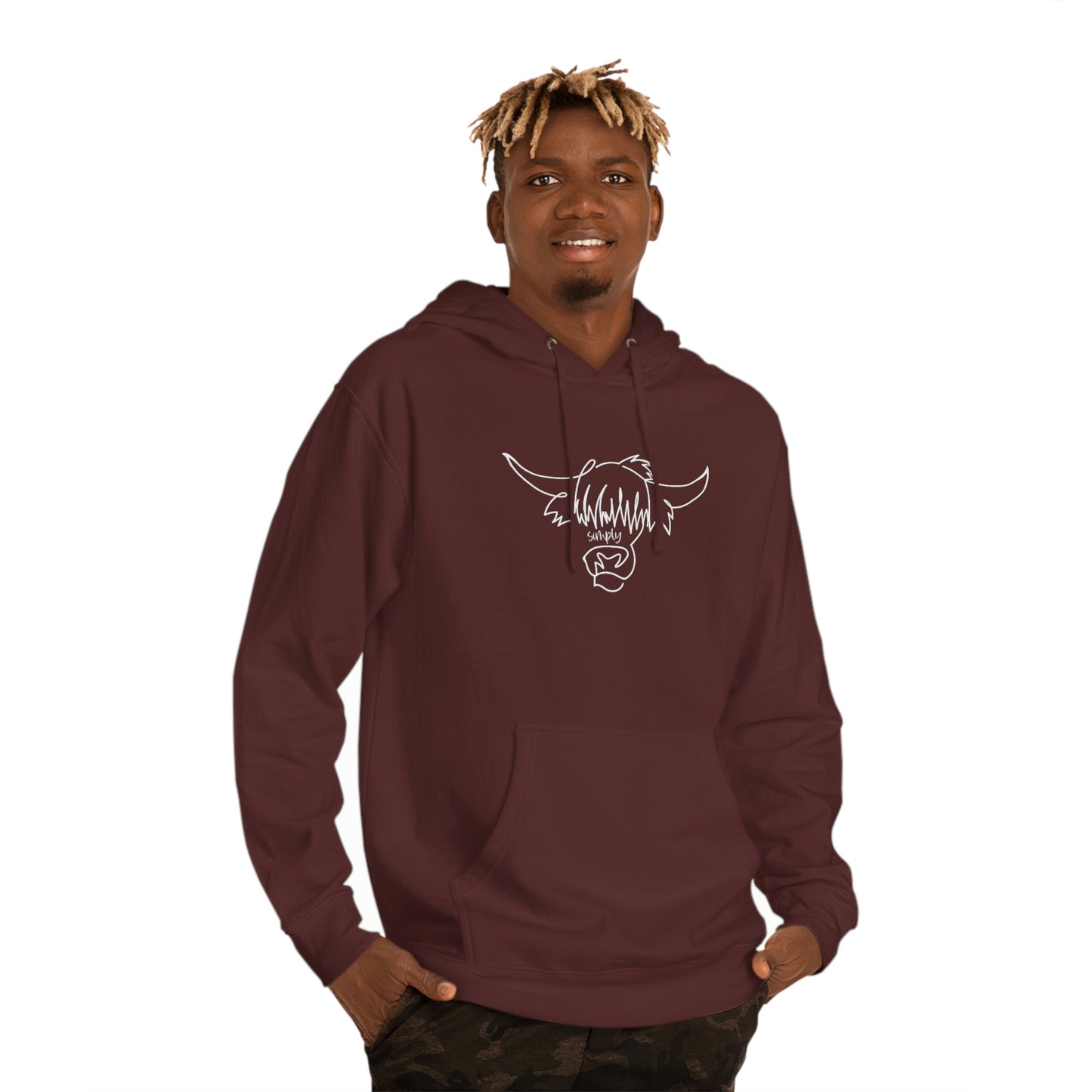 Simply Highland Cow Unisex Hooded Sweatshirt