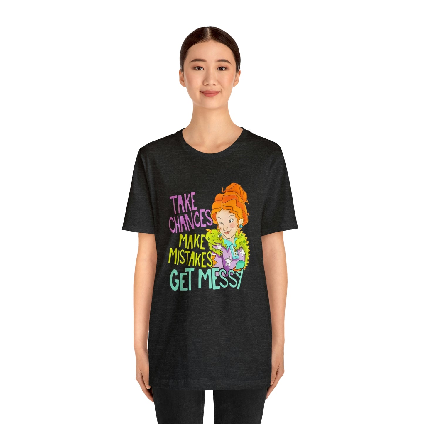 Take Chances ms Frizzle Science Classroom Teacher Shirt Unisex Jersey Short Sleeve Tee