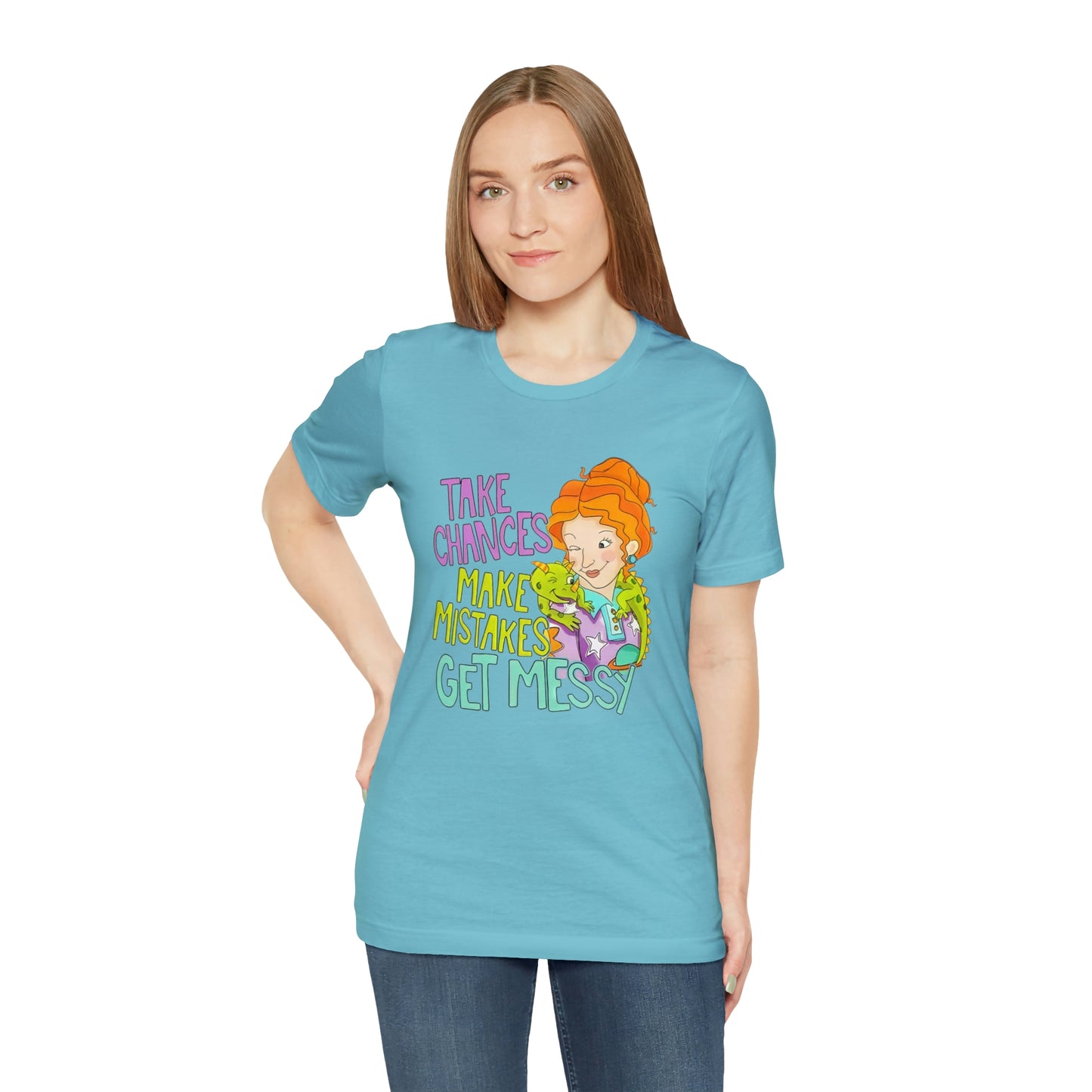 Take Chances ms Frizzle Science Classroom Teacher Shirt Unisex Jersey Short Sleeve Tee