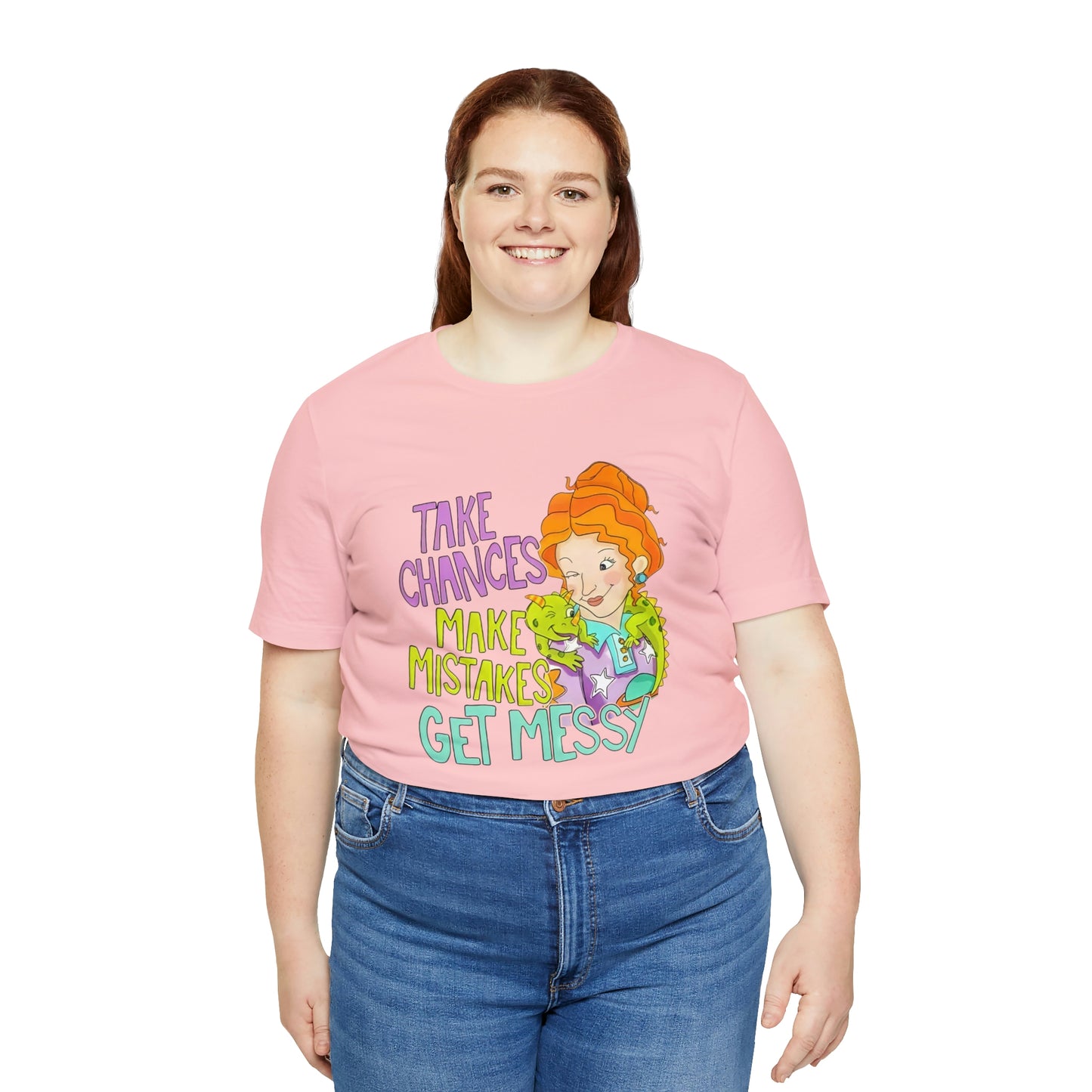 Take Chances ms Frizzle Science Classroom Teacher Shirt Unisex Jersey Short Sleeve Tee
