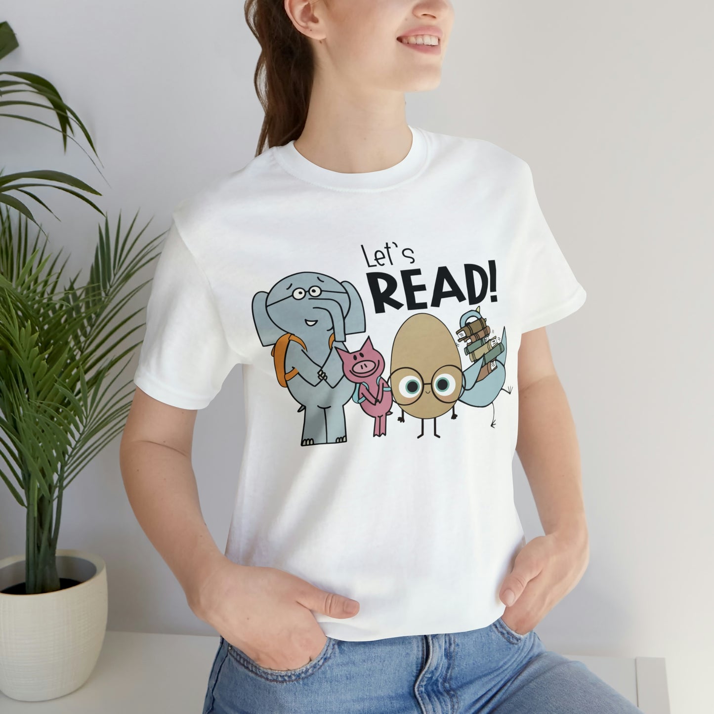 Lets Read Favorite picture book character teacher shirt Unisex Jersey Short Sleeve Tee