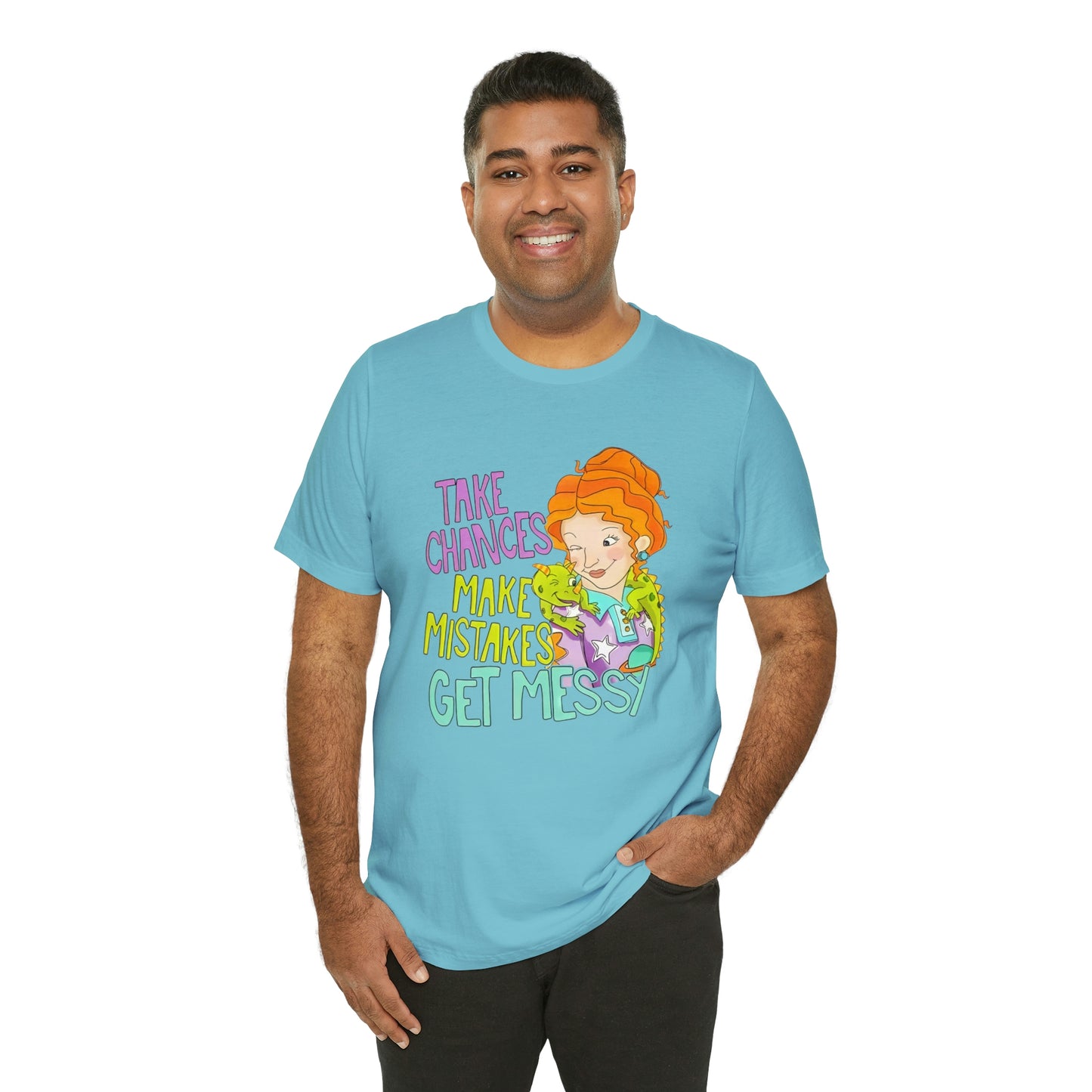 Take Chances ms Frizzle Science Classroom Teacher Shirt Unisex Jersey Short Sleeve Tee