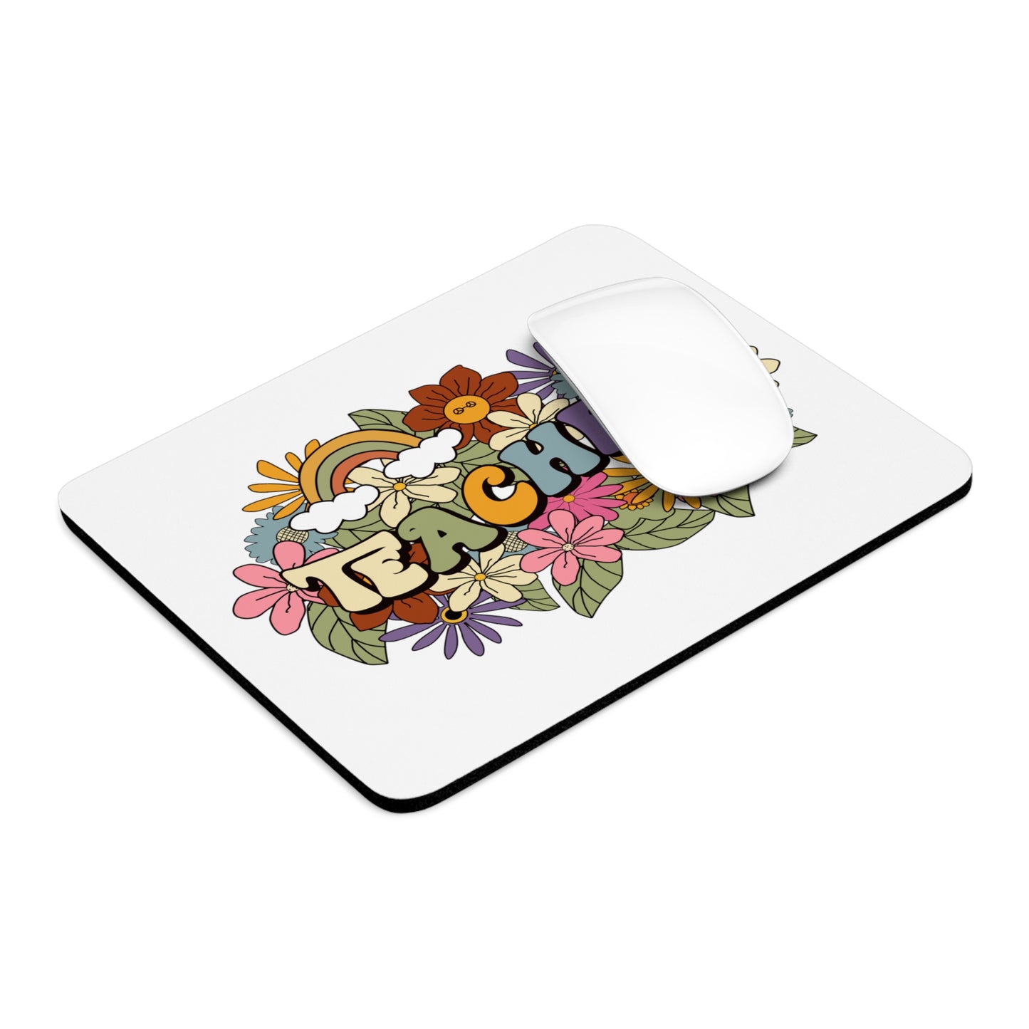 Bold Retro Groovy Teacher Mouse Pad
