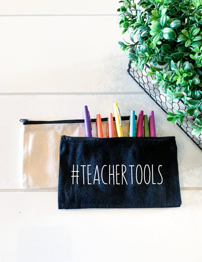Your Custom Personalized Teacher Zipper Pouch; Pencil Bag; # teacher tools; Makeup Bag; Essential Oil