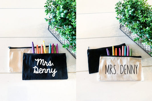Your Custom Personalized Teacher Zipper Pouch; Pencil Bag; # teacher tools; Makeup Bag; Essential Oil