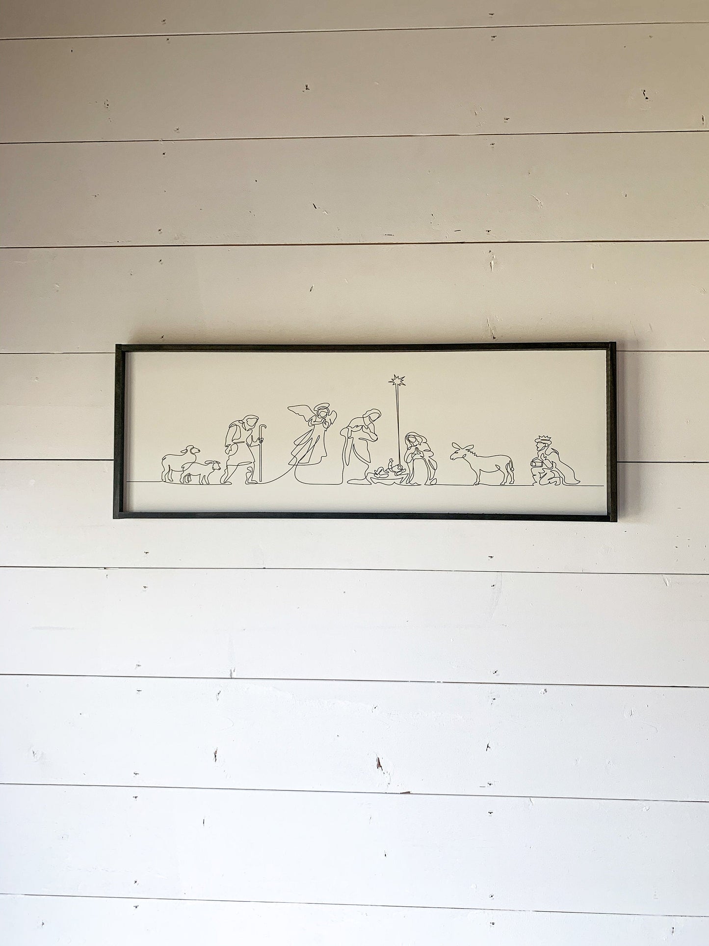 O come let us adore him, Nativity Sign, Farmhouse Wood Christmas Sign, Christian