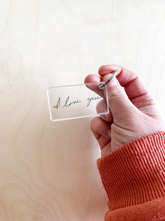 Your handwritten Family Note on Acrylic Keychain; Kid Drawing; Mothers Day; Letter; Custom; personalized; Acrylic;