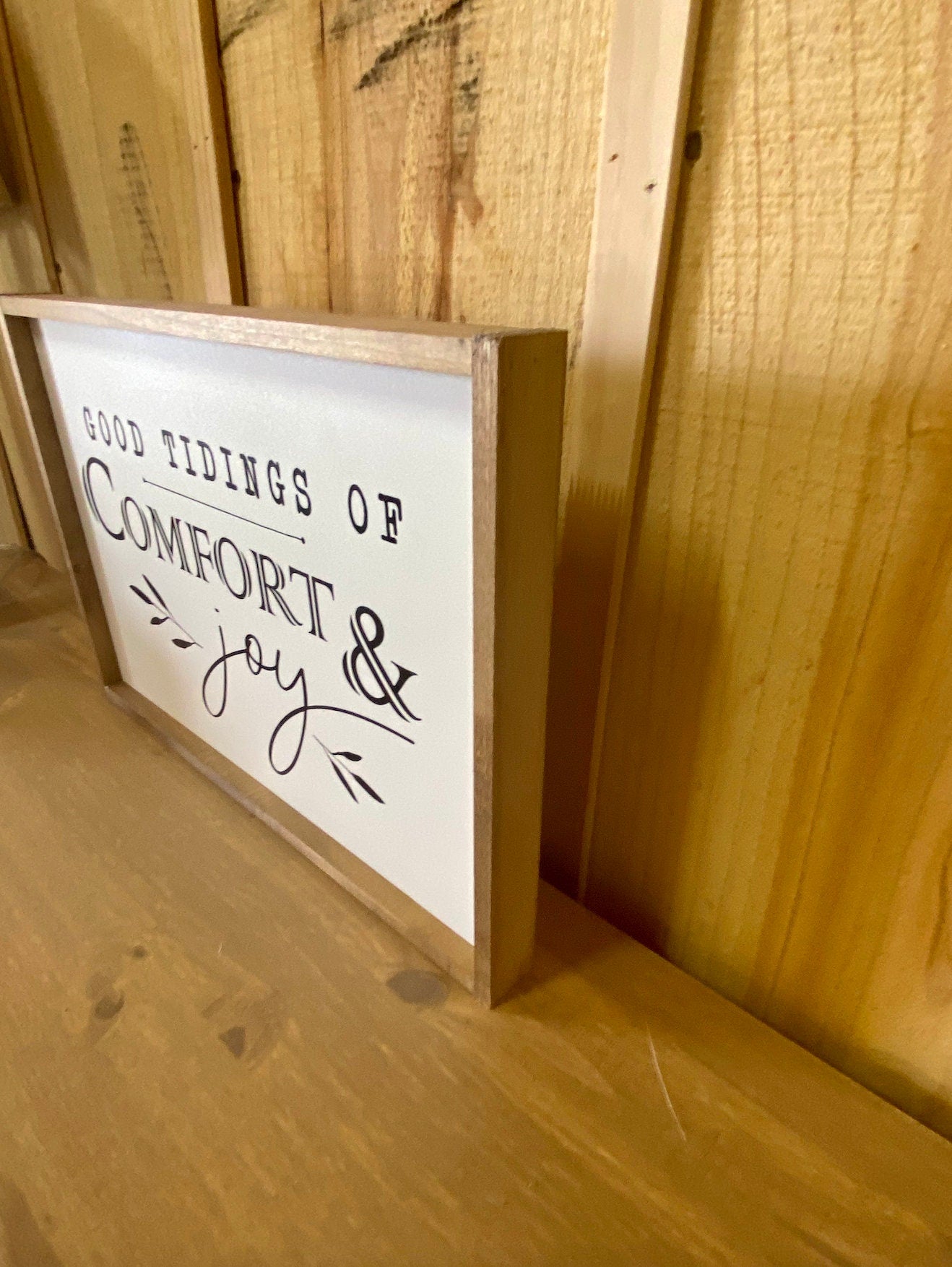 Good Tidings of Comfort and Joy christmas wood sign
