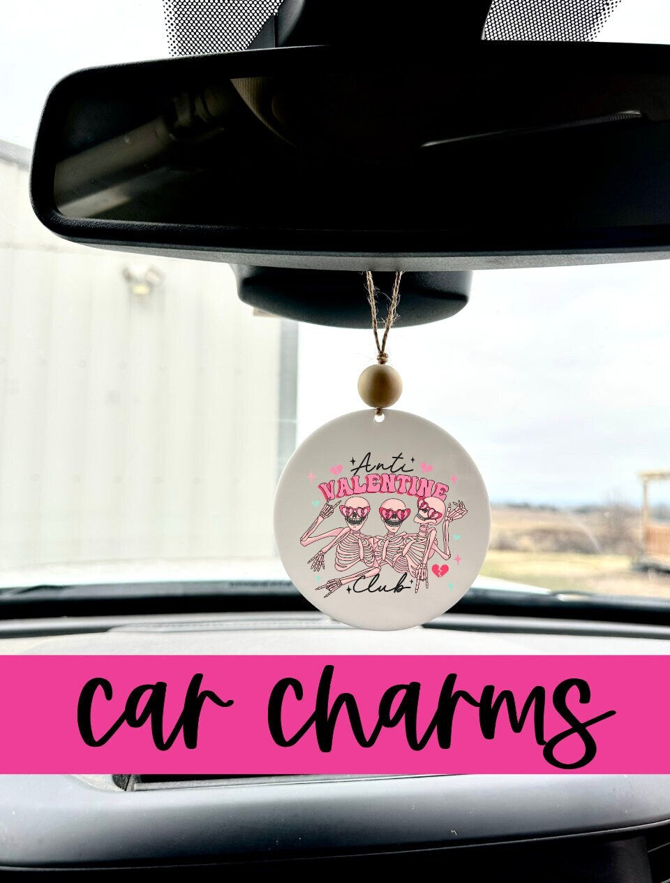 skeleton Valentine's Day Car Charm anti valentines day club