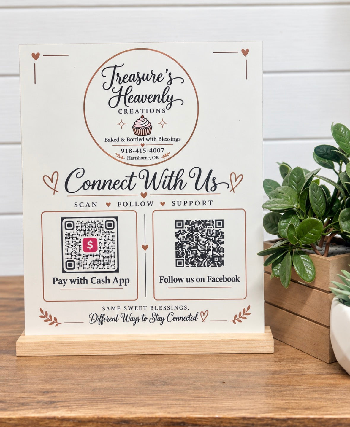 Custom wood logo sign for a business