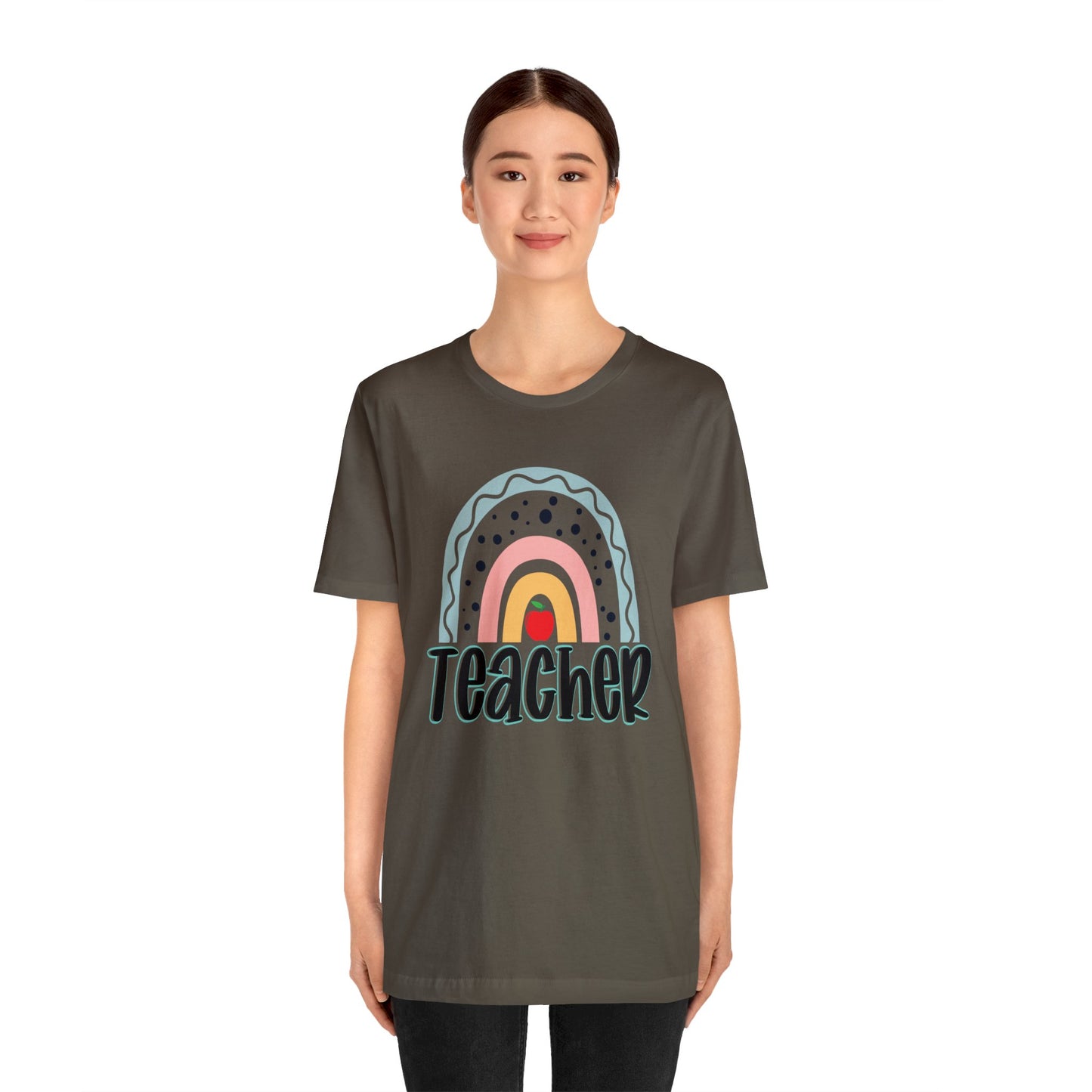 BOHO teacher rainbow Unisex Jersey Short Sleeve Tee