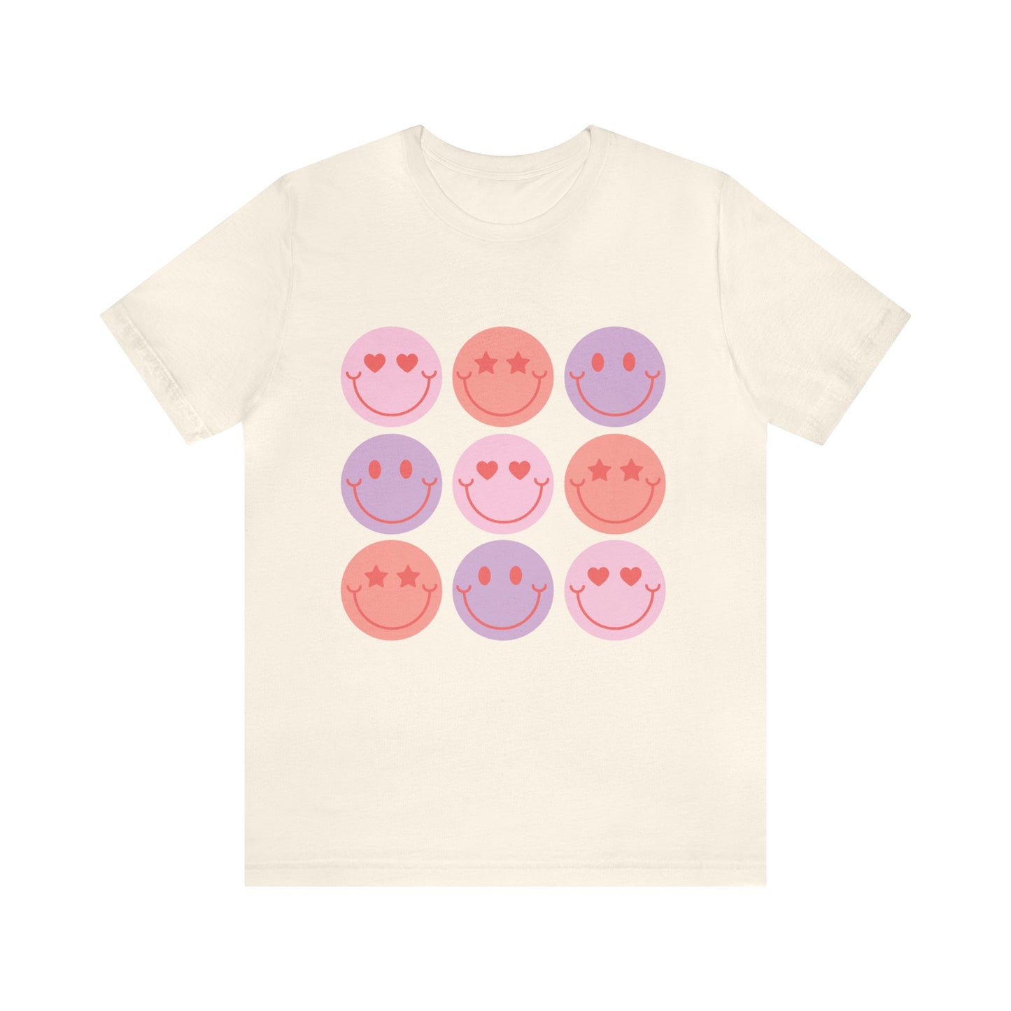 retro groovy smiley face valentines day Unisex Jersey Short Sleeve Tee