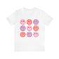 retro groovy smiley face valentines day Unisex Jersey Short Sleeve Tee