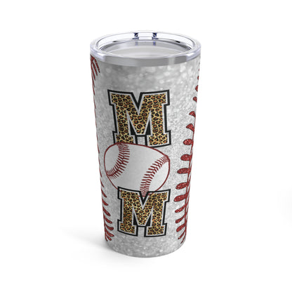 glittery leopard baseball mom tapered Tumbler 20oz