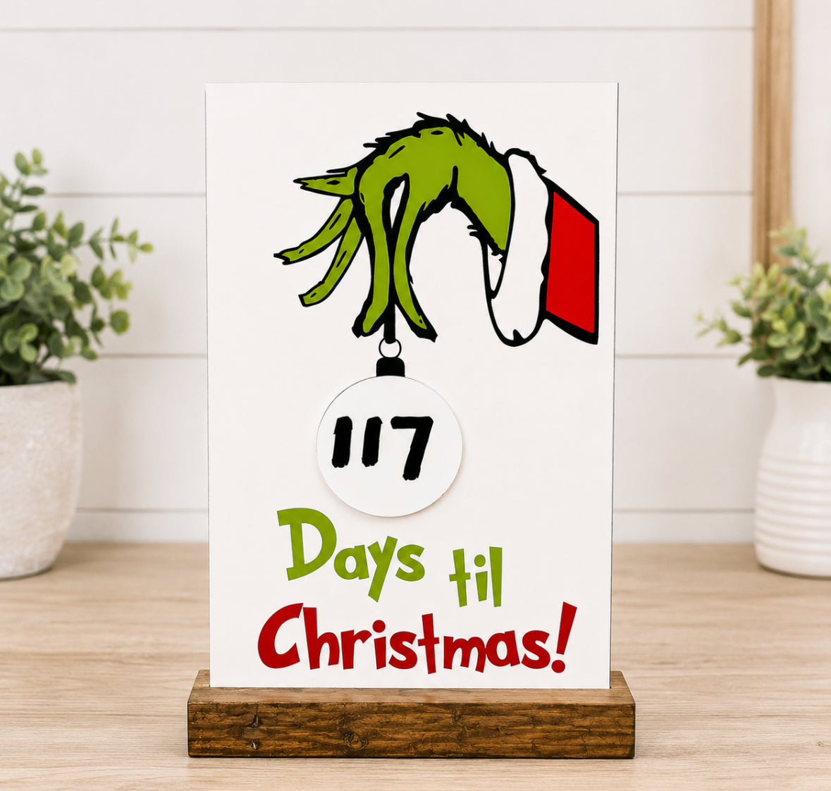 Dry Erase Christmas Countdown Sign