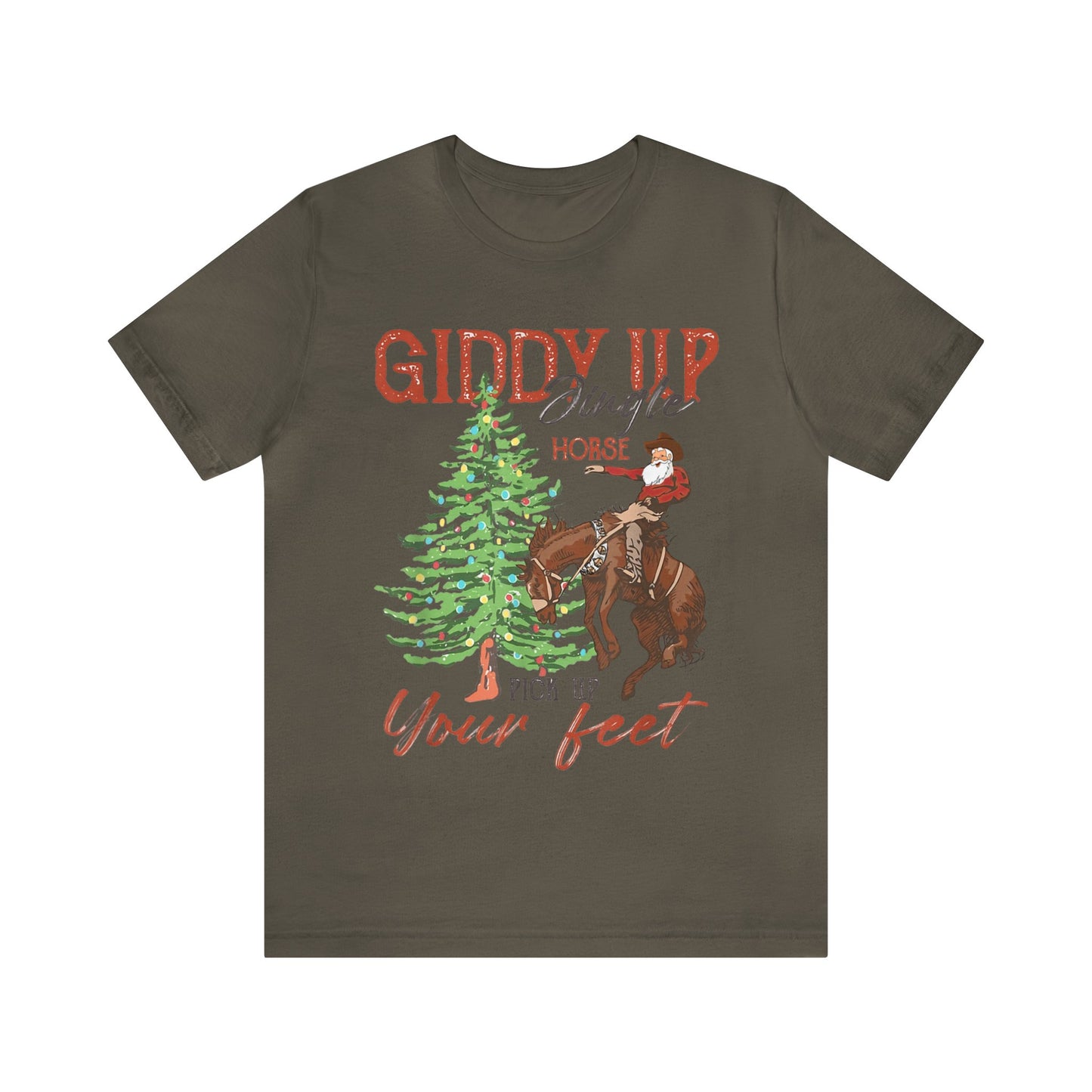 Giddy Up Jingle Horse Unisex Jersey Short Sleeve Tee