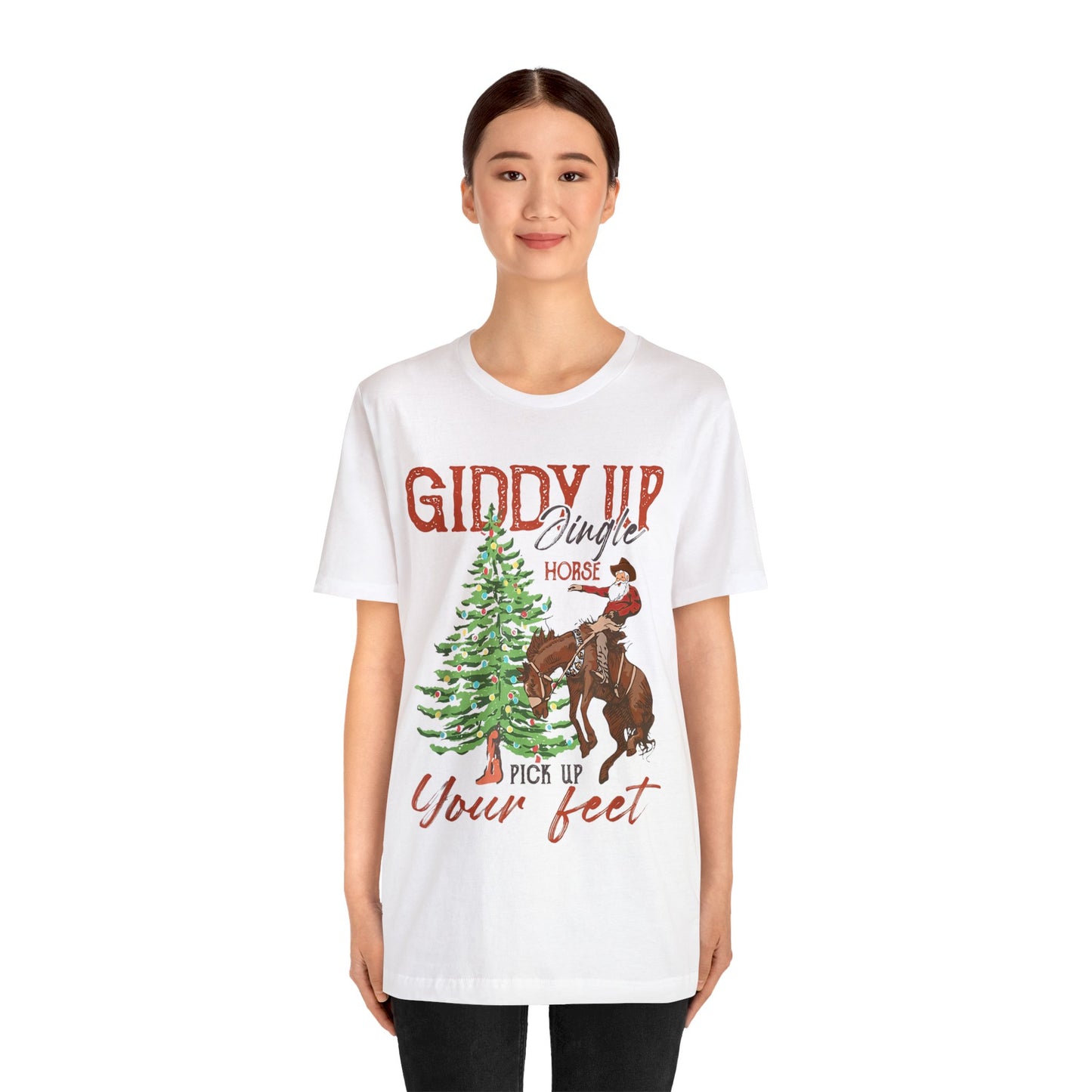 Giddy Up Jingle Horse Unisex Jersey Short Sleeve Tee