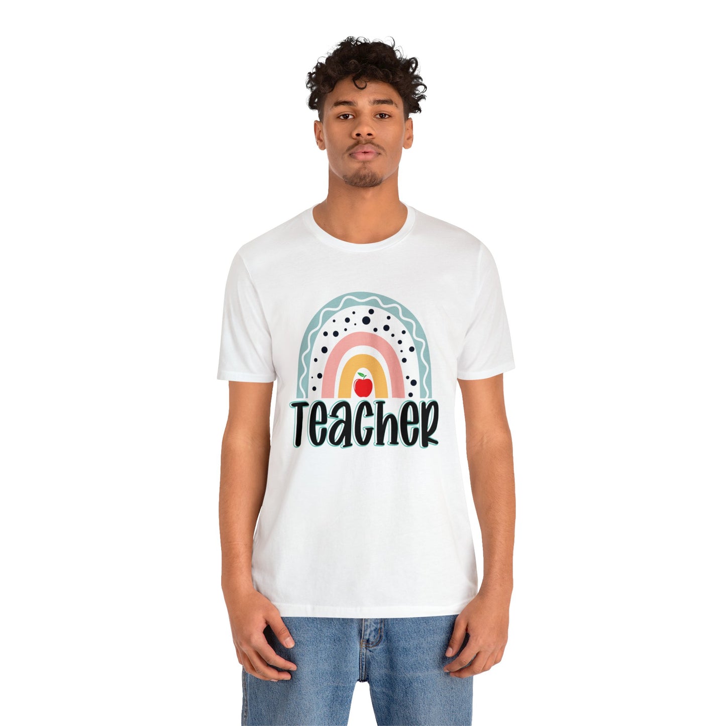 BOHO teacher rainbow Unisex Jersey Short Sleeve Tee