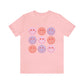 retro groovy smiley face valentines day Unisex Jersey Short Sleeve Tee