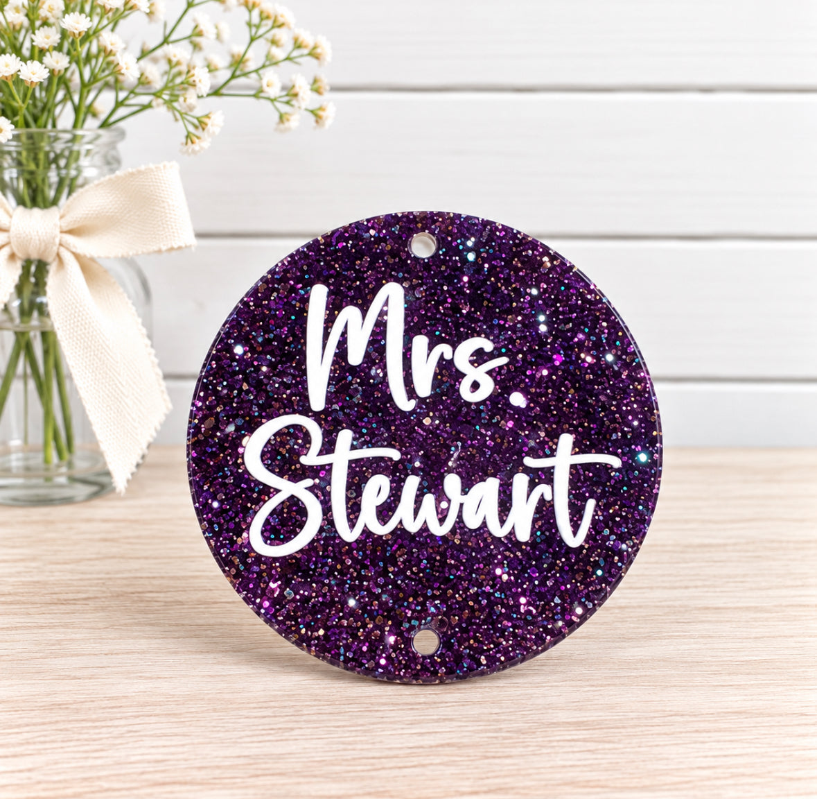DOORBUSTER Personalized Acrylic Lanyard Disc | Custom Name Lanyard Add-On | 2 Inch Doorbuster