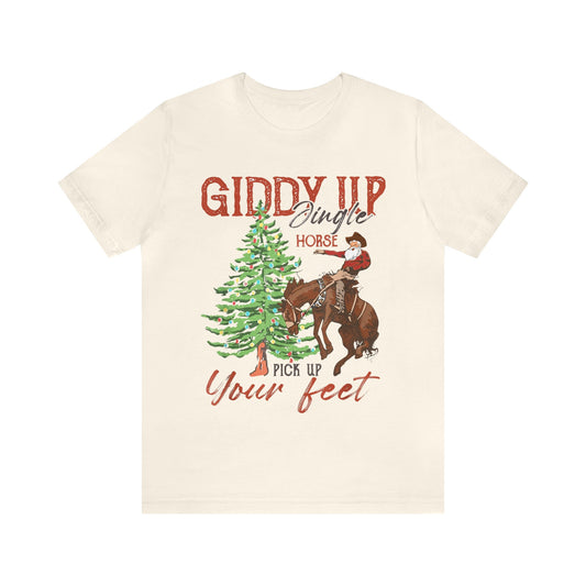 Giddy Up Jingle Horse Unisex Jersey Short Sleeve Tee