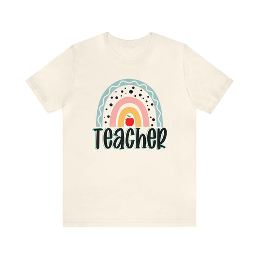 BOHO teacher rainbow Unisex Jersey Short Sleeve Tee