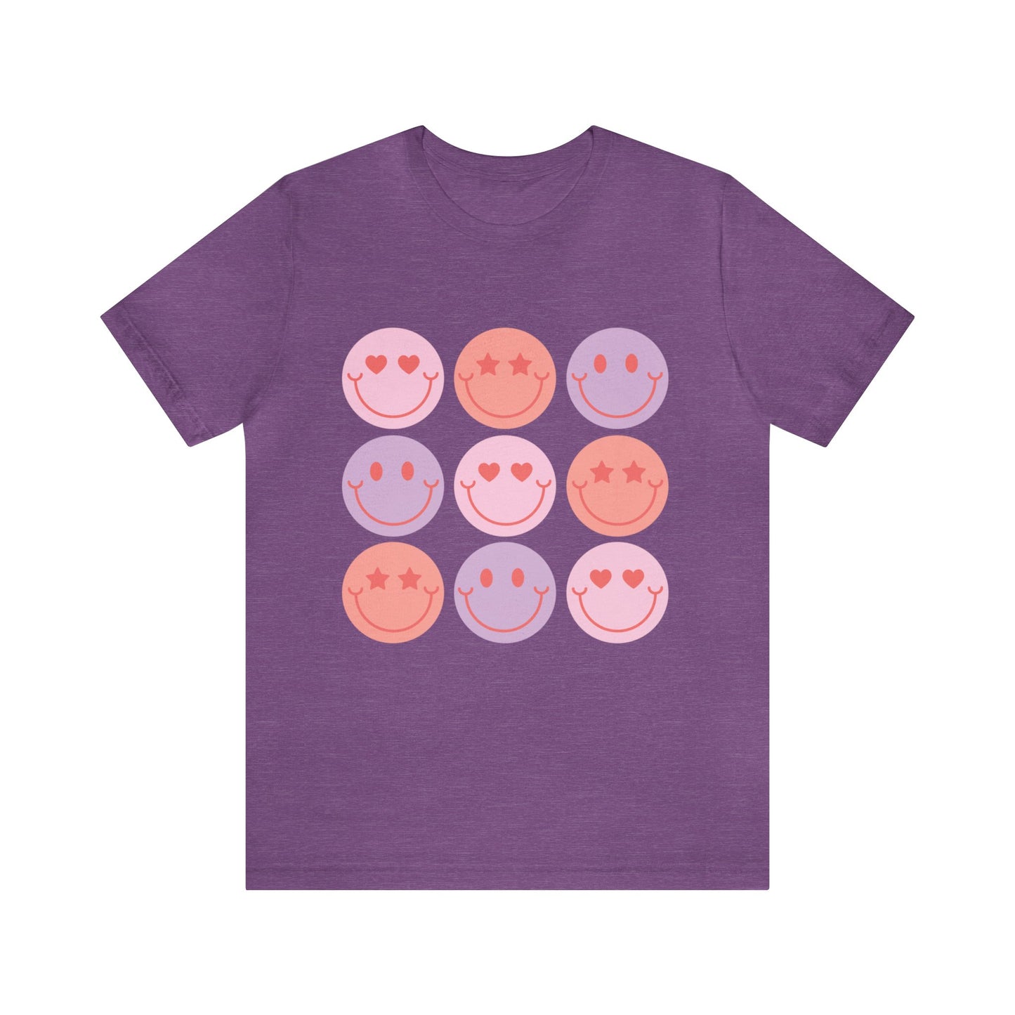 retro groovy smiley face valentines day Unisex Jersey Short Sleeve Tee