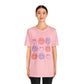 retro groovy smiley face valentines day Unisex Jersey Short Sleeve Tee