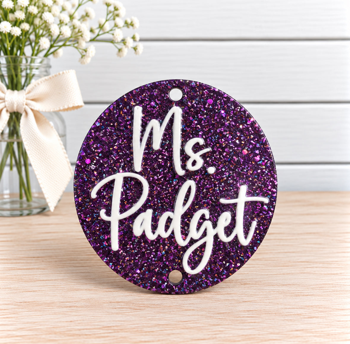 DOORBUSTER Personalized Acrylic Lanyard Disc | Custom Name Lanyard Add-On | 2 Inch Doorbuster