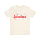 Retro Valentines day Teacher hearts Unisex Jersey Short Sleeve Tee