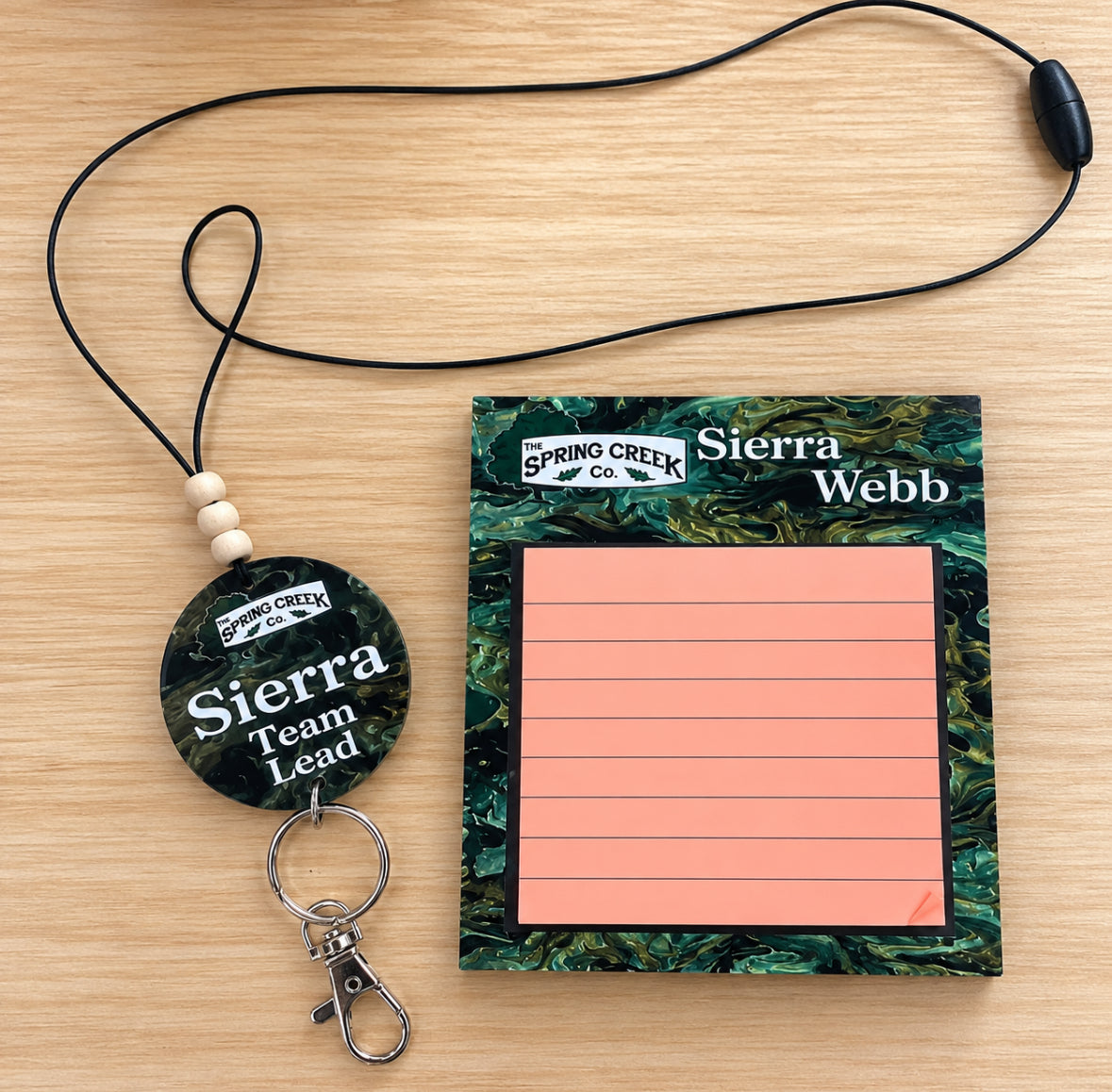Personalized Acrylic Lanyard | Custom Name or Logo Beaded Lanyard