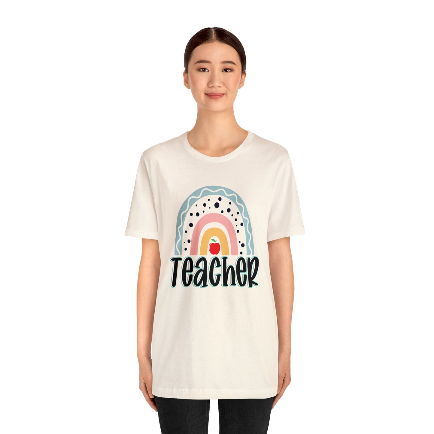 BOHO teacher rainbow Unisex Jersey Short Sleeve Tee