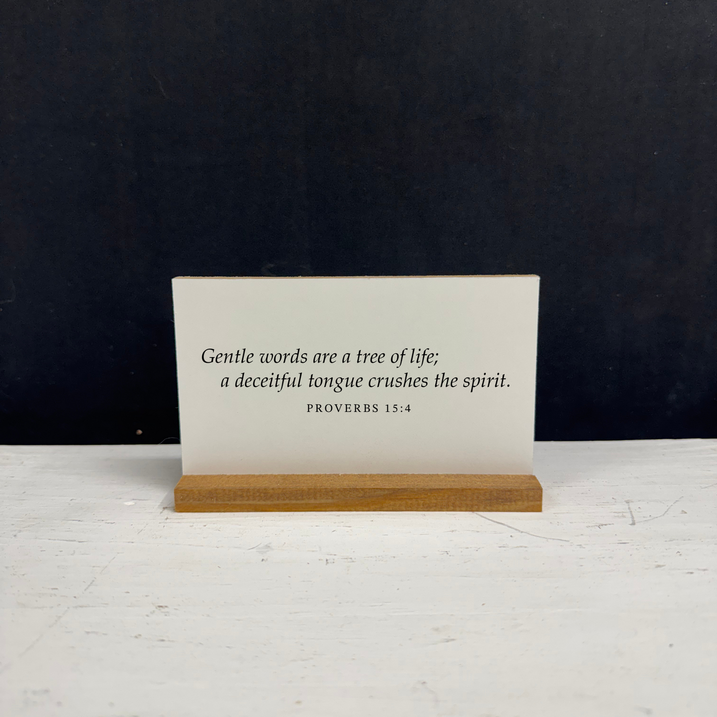 Bible Verse Shelf Sitter Sign – Custom Scripture Decor – Small 3x5 Wooden Desk Sign – Christian Gift – Inspirational Home Decor