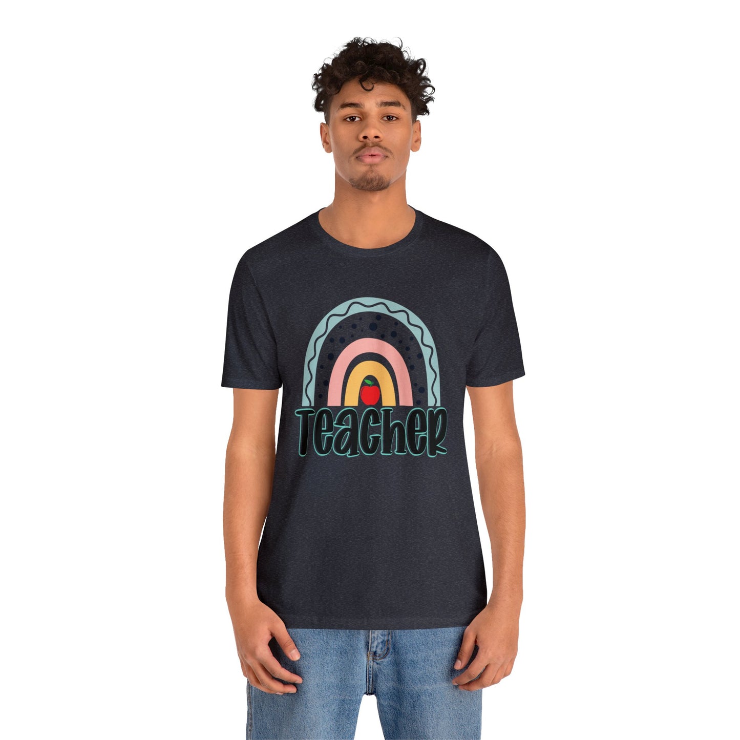 BOHO teacher rainbow Unisex Jersey Short Sleeve Tee