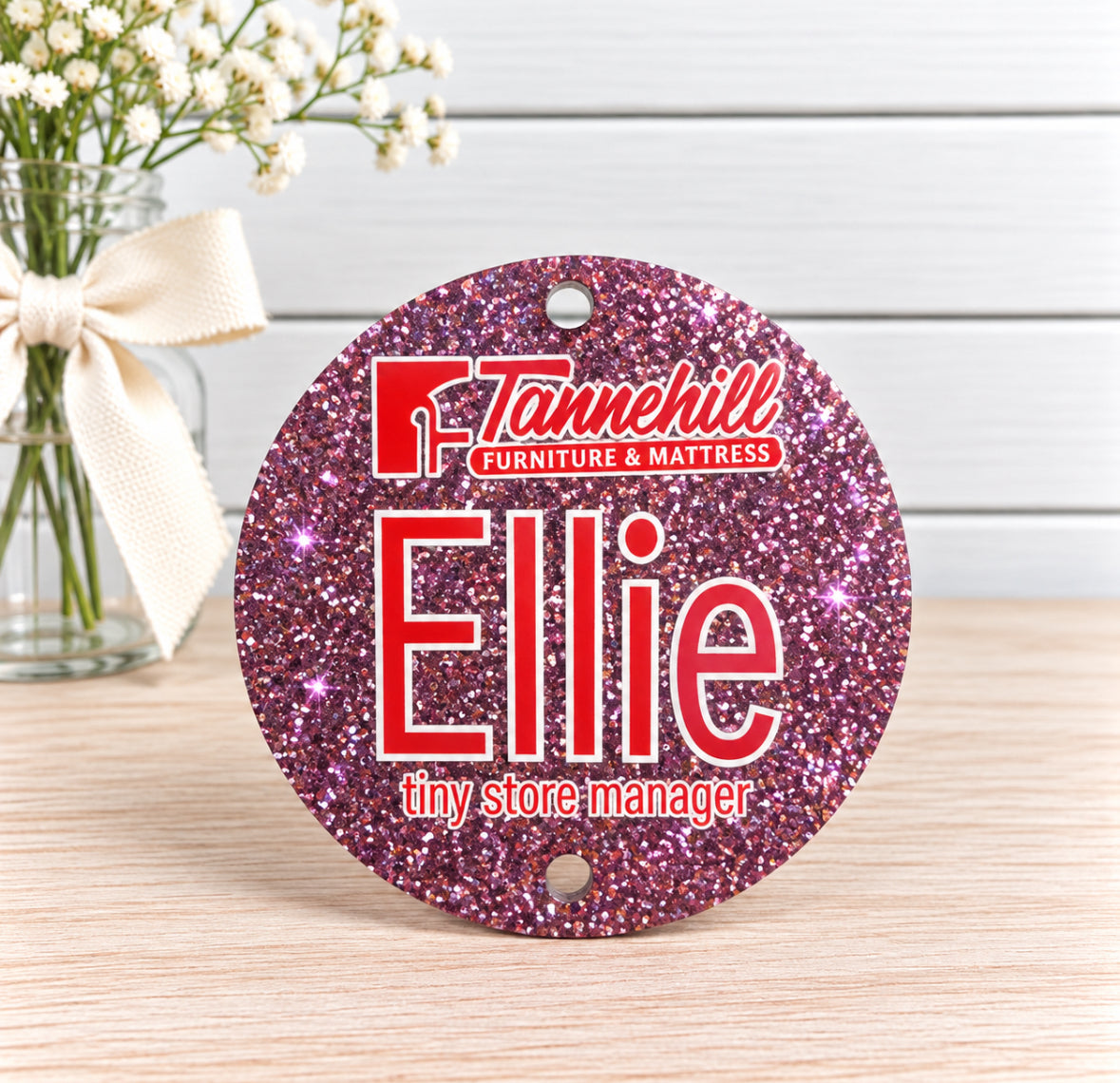 DOORBUSTER Personalized Acrylic Lanyard Disc | Custom Name Lanyard Add-On | 2 Inch Doorbuster