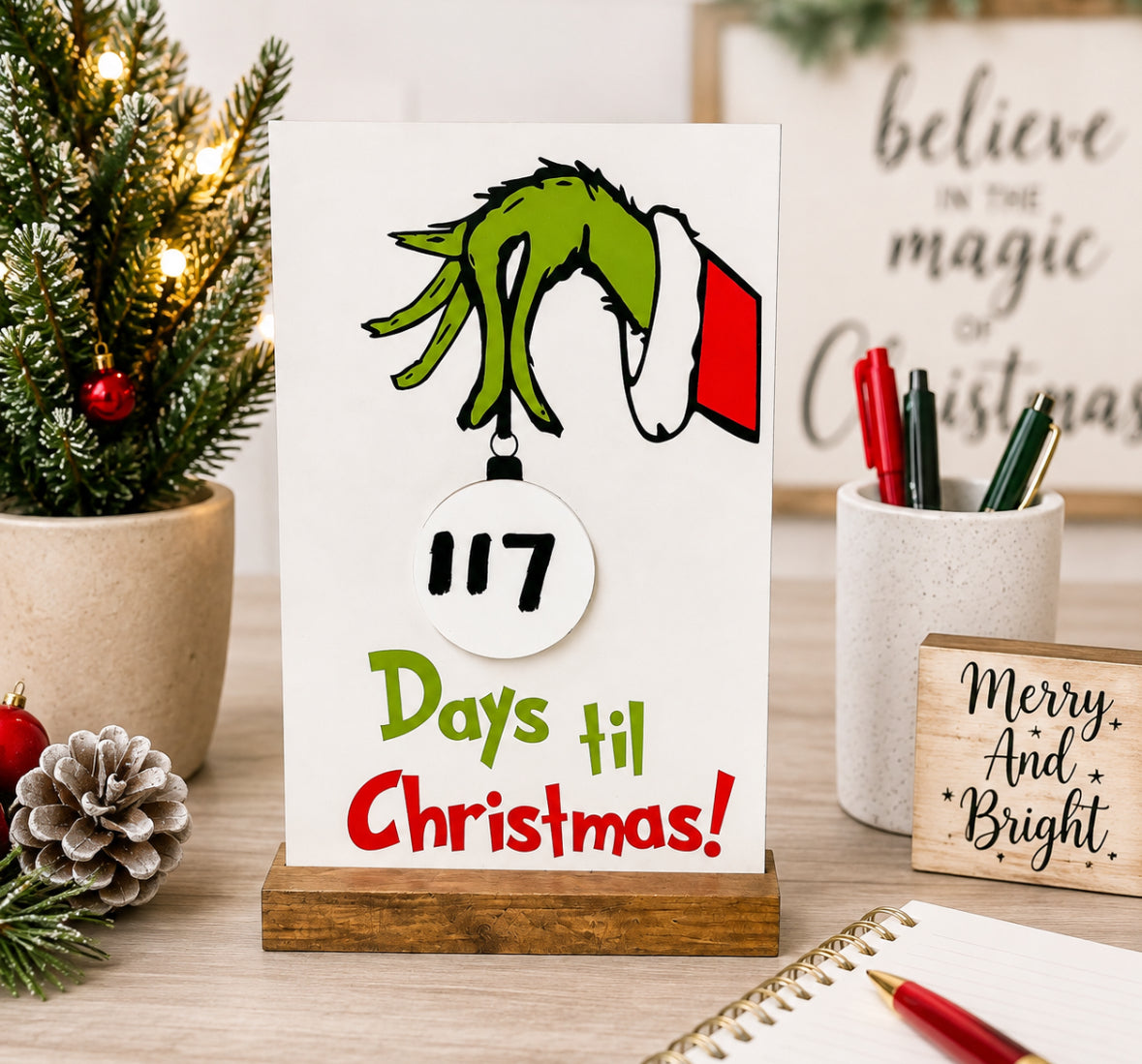 Dry Erase Christmas Countdown Sign