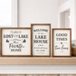 Lake House Decor Bundle – 6 Rustic Framed Wood Signs