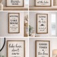 Lake House Decor Bundle – 6 Rustic Framed Wood Signs