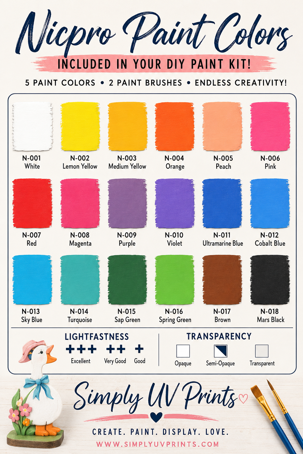8” 3D Porch Goose DIY Paint Kit | Wooden Paint Kit for Kids & Adults | Summer Craft Kit