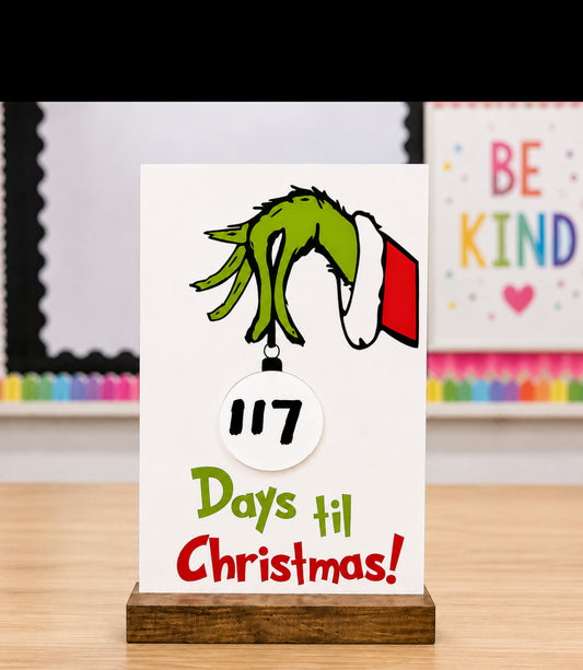 Dry Erase Christmas Countdown Sign